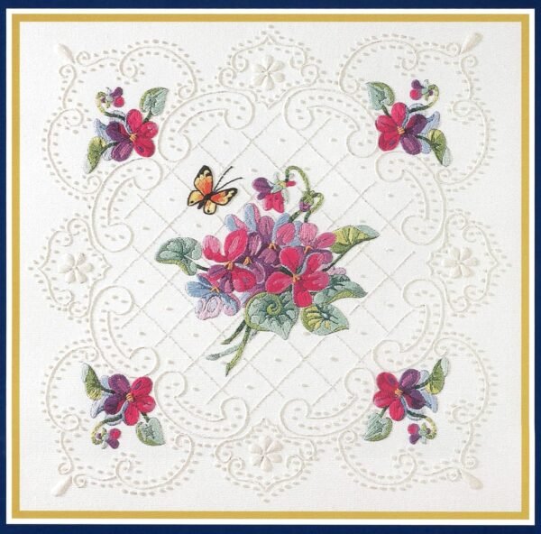 Bucilla Violets | Stamped Embroidery Candlewicking Pillow Kit | 42742