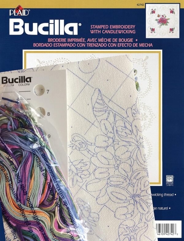 Bucilla Violets | Stamped Embroidery Candlewicking Pillow Kit | 42742