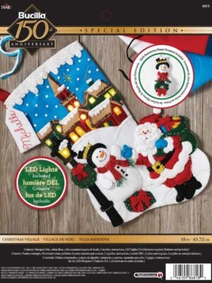 Bucilla Christmas Village | Kit de media navideña de fieltro | 86818
