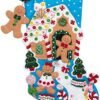 bucilla-18-inch-christmas-stocking-felt-applique-kit-86898e-gingerbread-86898e-variant-01 Bucilla Gingerbread Dreams | Kit de media navideña de fieltro | 86898E