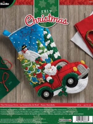 Bucilla The Christmas Drive | Kit de media navideña de fieltro | 86663I