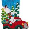 Bucilla The Christmas Drive | Felt Applique Christmas Stocking Kit | 86663I