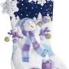 bucilla-86703-felt-applique-stocking-kit-18-frosty-night-86703-variant-01 Bucilla Frosty Night | Kit de media navideña de fieltro | 86703