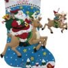 bucilla-86816-reindeer-santa-stocking-kit-86816-variant-01 Bucilla Reindeer Santa | Kit de media navideña de fieltro | 86816