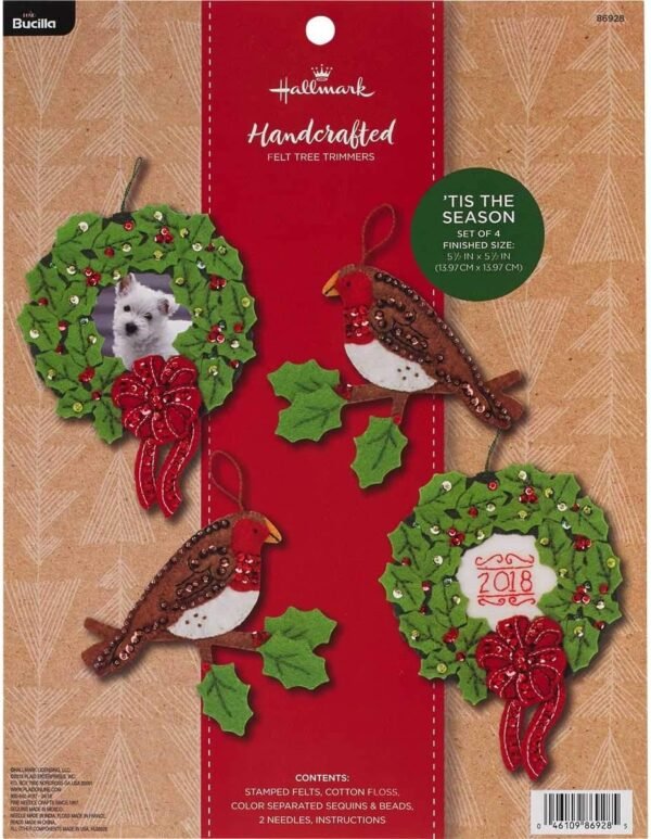 Bucilla Tis the Season | Hallmark Felt Ornament Kit | 86928 product image