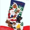 bucilla-86931e-felt-applique-kit-18-stocking-santa-black-bear-cabin-86931e-primary Bucilla Santa Black Bear Cabin | Felt Applique Christmas Stocking Kit | 86931E