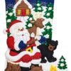 bucilla-86931e-felt-applique-kit-18-stocking-santa-black-bear-cabin-86931e-variant-01 Bucilla Santa Black Bear Cabin | Felt Applique Christmas Stocking Kit | 86931E