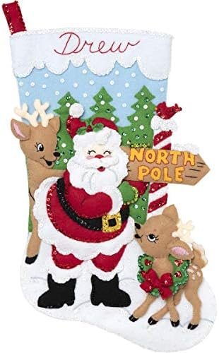 bucilla-89228e-felt-applique-christmas-stocking-kit-18-north-pole-santa-89228e-variant-01 Bucilla North Pole Santa | Felt Applique Christmas Stocking Kit | 89228E
