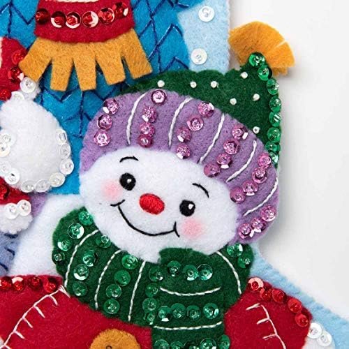 bucilla-89232e-felt-applique-christmas-stocking-kit-18-snow-family-portr-89232e-variant-02 Bucilla Snow Family Portrait | Kit de media navideña de fieltro | 89232E