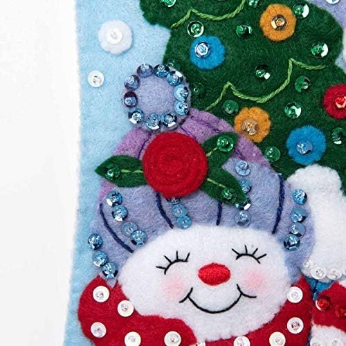bucilla-89232e-felt-applique-christmas-stocking-kit-18-snow-family-portr-89232e-variant-04 Bucilla Snow Family Portrait | Kit de media navideña de fieltro | 89232E