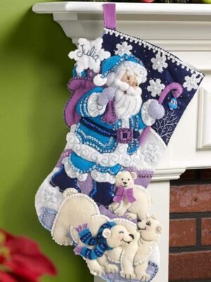 Bucilla Arctic Santa | Kit de media navideña de fieltro | 86653