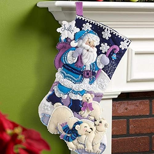 Bucilla Arctic Santa | Felt Applique Christmas Stocking Kit | 86653