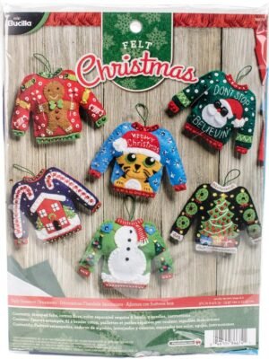 Bucilla Ugly Sweaters | Felt Applique Ornament Kit | 86674