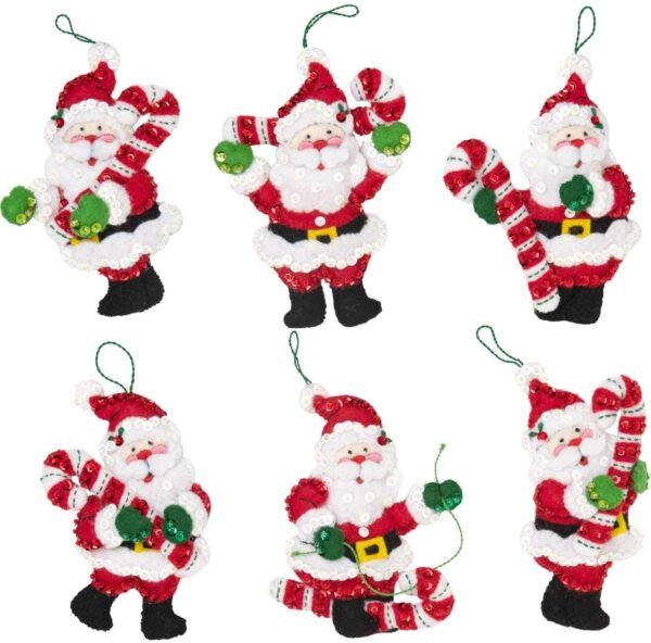 Bucilla Candy Cane Santa | Felt Ornament Kit | 86919E product image