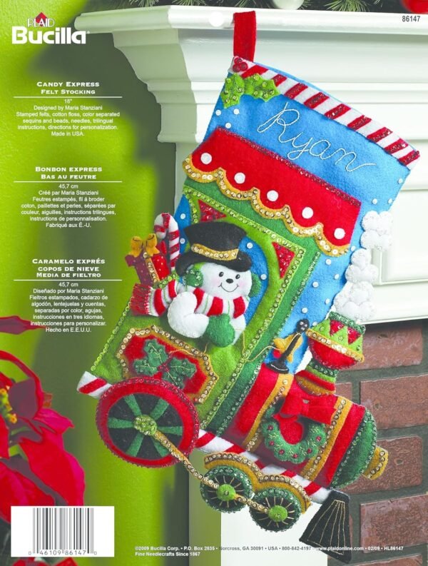 Bucilla Candy Express | Felt Applique Christmas Stocking Kit | 418717