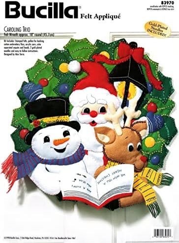 bucilla-caroling-trio-felt-applique-wreath-kit-83970-variant-01 Bucilla Caroling Trio | Kit de corona navideña de fieltro | 83970