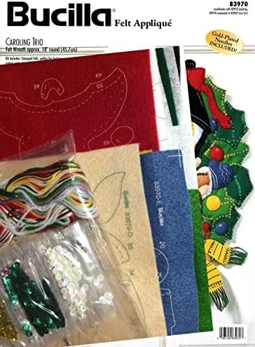 bucilla-caroling-trio-felt-applique-wreath-kit-83970-variant-02 Bucilla Caroling Trio | Kit de corona navideña de fieltro | 83970