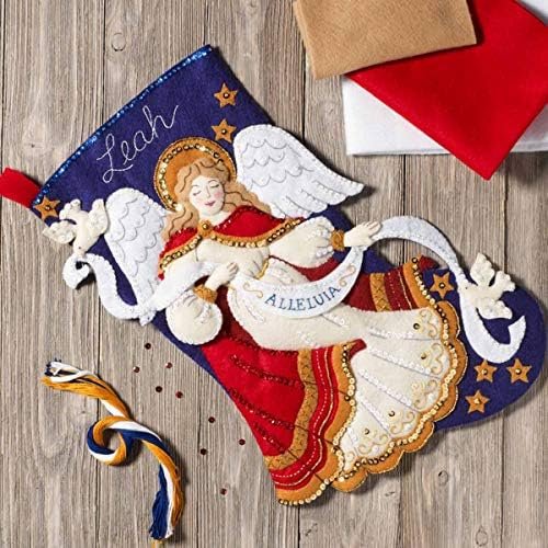 bucilla-christmas-angel-stocking-kit-blue-gold-white-18-felt-stocking-ki-86860-variant-01 Bucilla Christmas Angel | Felt Applique Christmas Stocking Kit | 86860