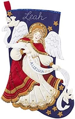 bucilla-christmas-angel-stocking-kit-blue-gold-white-18-felt-stocking-ki-86860-variant-06 Bucilla Christmas Angel | Felt Applique Christmas Stocking Kit | 86860