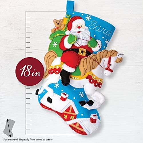 Bucilla Holiday Horse Ride | Felt Applique Christmas Stocking Kit | 89589E