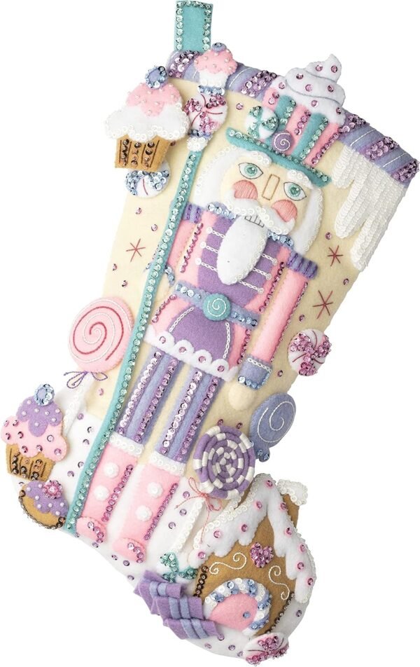 Bucilla Nutcracker Sweet | Felt Applique Christmas Stocking Kit | 89256E