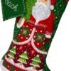 Bucilla Santa's Quilted Delight | Felt Applique Christmas Stocking Kit | 89734E