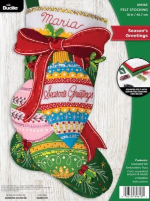 Bucilla Season's Greetings | Kit de media navideña de fieltro | 89618E