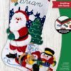 Bucilla Sledding with Santa | Kit de media navideña de fieltro | 89477E