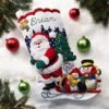 Bucilla Sledding with Santa | Kit de media navideña de fieltro | 89477E