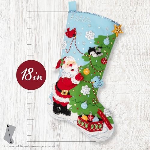 Bucilla Trimming with Tweets | Felt Applique Christmas Stocking Kit | 89795E