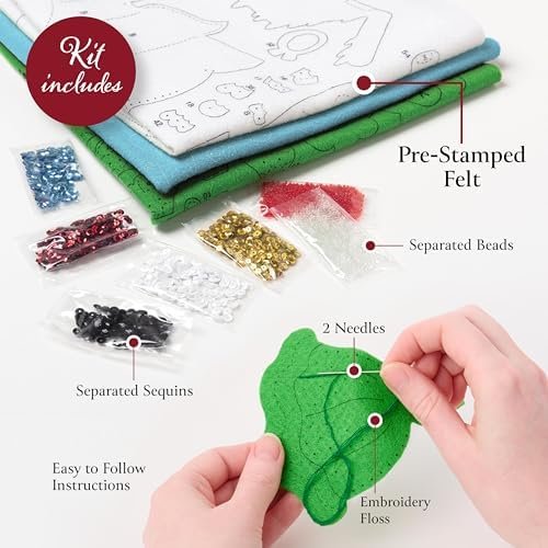 Bucilla Trimming with Tweets | Felt Applique Christmas Stocking Kit | 89795E
