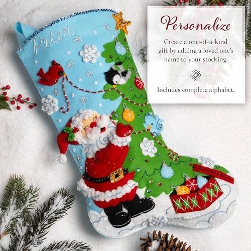 Bucilla Trimming with Tweets | Felt Applique Christmas Stocking Kit | 89795E