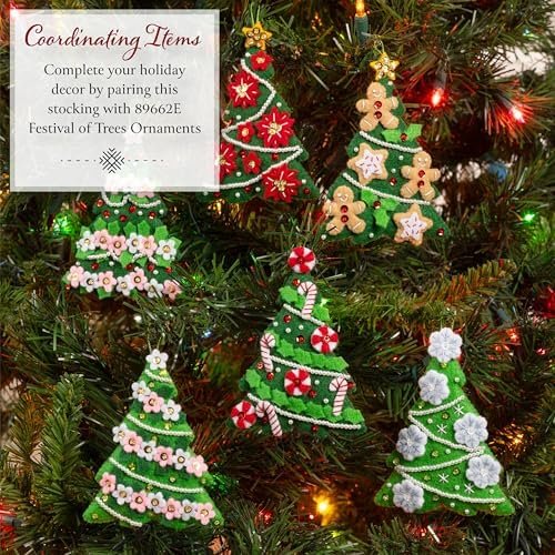 Bucilla Trimming with Tweets | Felt Applique Christmas Stocking Kit | 89795E