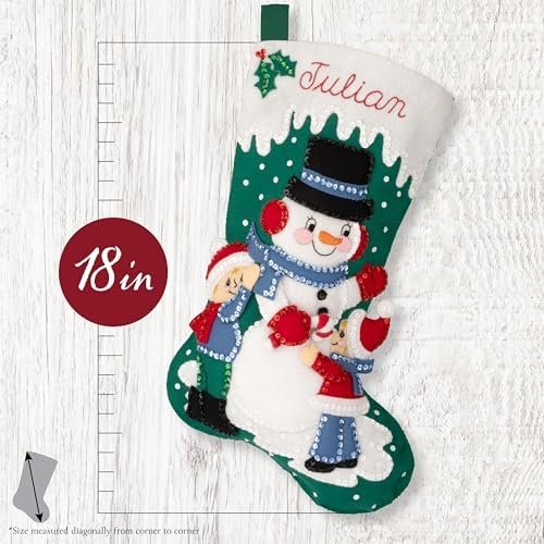 Bucilla Wintertime Buddies | Felt Applique Christmas Stocking Kit | 89805E