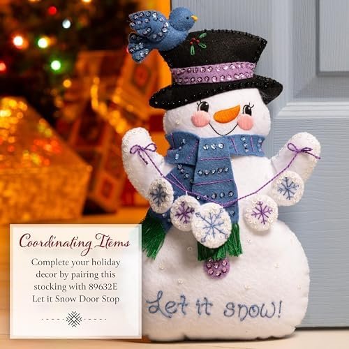 Bucilla Wintertime Buddies | Felt Applique Christmas Stocking Kit | 89805E