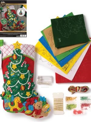 Bucilla Christmas Tree Surprise | Kit de media navideña de fieltro | 86710