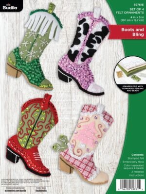 Bucilla Boots and Bling | Felt Applique Ornament Kit | 89761E product image