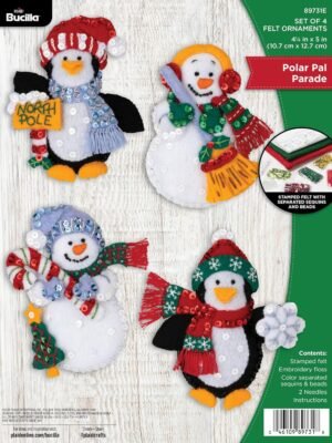 Bucilla Polar Pal Parade | Felt Applique Ornament Kit | 89731E product image