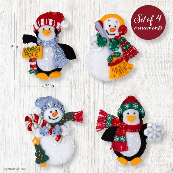 Bucilla Polar Pal Parade | Felt Applique Ornament Kit | 89731E product image