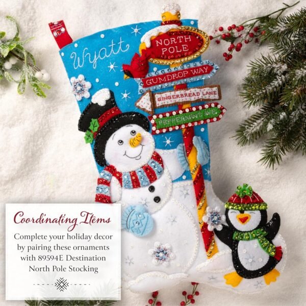 Bucilla Polar Pal Parade | Felt Applique Ornament Kit | 89731E product image