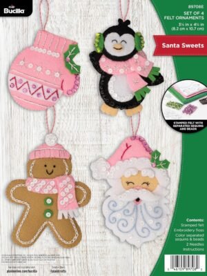 Bucilla Santa Sweets | Felt Applique Ornament Kit | 89708E product image