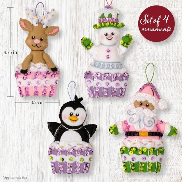 Bucilla Snowman's Candy Confections | Kit de adornos de fieltro | 89730E
