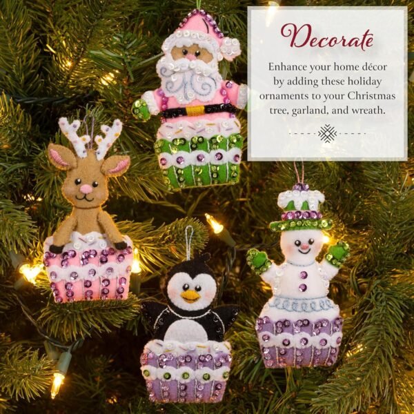 Bucilla Snowman's Candy Confections | Kit de adornos de fieltro | 89730E