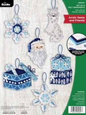 Bucilla Arctic Santa & Friends | Felt Applique Ornament Kit | 89697E product image