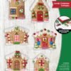 Bucilla Candy Christmas Cottages | Felt Applique Ornament Kit | 89738E product image