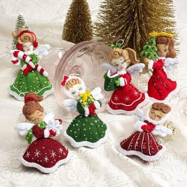 Bucilla Christmas Angels | Felt Applique Ornament Kit | 89493E product image