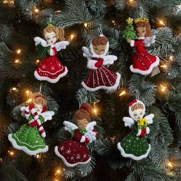 Bucilla Christmas Angels | Felt Applique Ornament Kit | 89493E product image