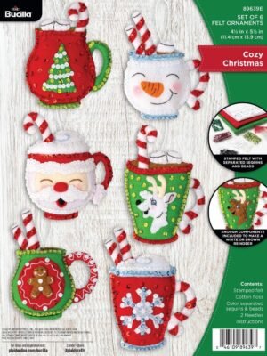 bucilla-felt-applique-6-piece-ornament-making-kit-cozy-christmas-perfect-89639e-primary Bucilla Cozy Christmas | Felt Applique Ornament Kit | 89639E product image