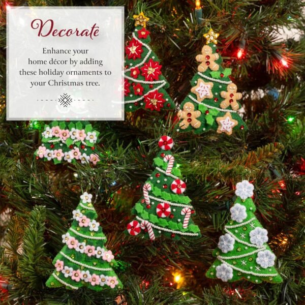 Bucilla Festival of Trees | Felt Applique Ornament Kit | 89662E product image