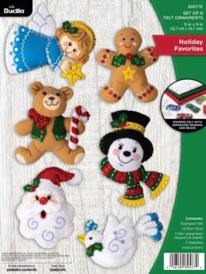 bucilla-felt-applique-6-piece-ornament-making-kit-holiday-favorites-perf-89577e-primary Bucilla Holiday Favorites | Felt Applique Ornament Kit | 89577E product image